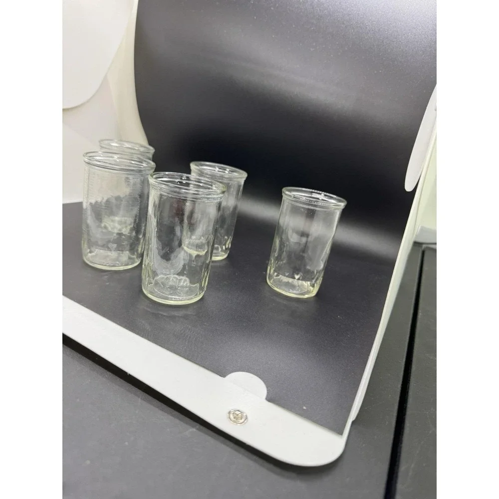 Vintage Unbranded Jelly‎ Jar Glasses Diamond Cut set of 5